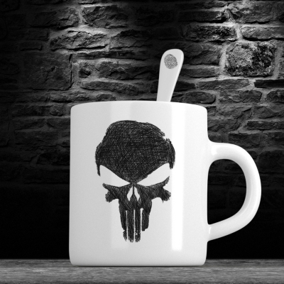 Λευκή Κούπα | Punisher Skull