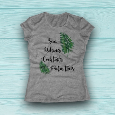 Sun, Bikinis, Cocktails, Palm TreesWomen Classic T-shirt
