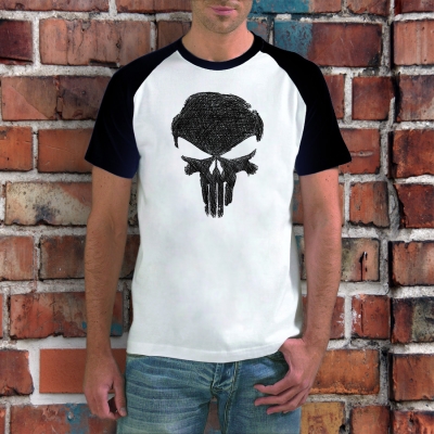 Baseball T-shirt | Punisher Skull