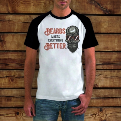 Baseball T-shirt | Biker Skull