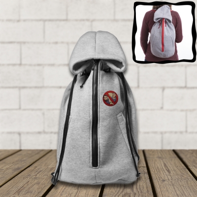Τσάντα ώμου με κορδόνια (τύπου φούτερ)