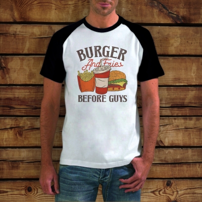 Baseball T-shirt | Burger & Fries Before Guys