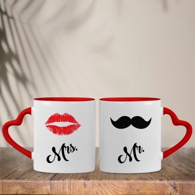 Κούπες Καρδιά | Moustache & Lips
