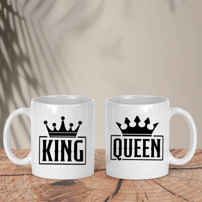 Σετ Λευκές Κούπες | King - Queen