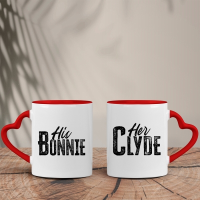 Σετ Κούπες Καρδιά |  His Bonnie - Her Clyde