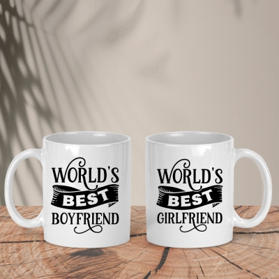 Σετ Λευκές Κούπες | World's best Boyfriend - Girlfriend