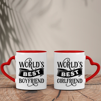 Σετ Κούπες Καρδιά |  World's best Boyfriend - Girlfriend