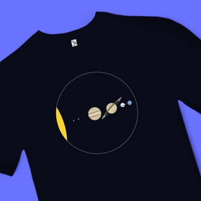 T-shirt Ηλιακό Σύστημα | Μαύρο Unisex