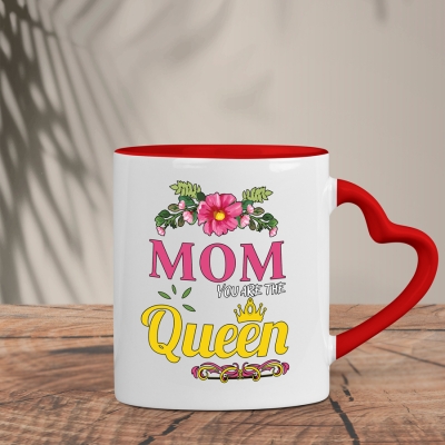 Δίχρωμη Κούπα Καρδιά | Mom you are the Queen
