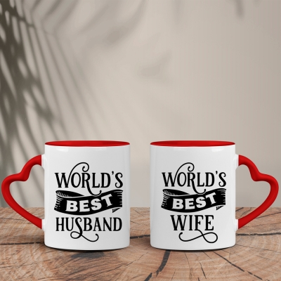 Σετ Κούπες Καρδιά | World's best Husband - Wife
