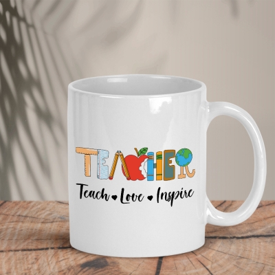 Λευκή κούπα | Teachear teach-love-inspire