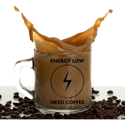 Γυάλινη Κούπα | Energy low - Need coffee