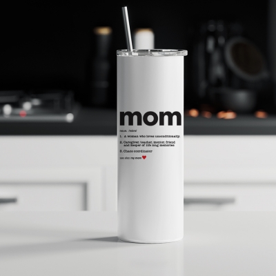 Ποτήρι θερμός μεταλλικό με καλαμάκι | Mom meaning