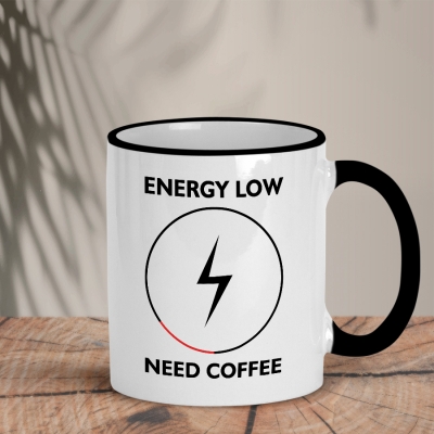 Δίχρωμη Κούπα | Energy low - Need Coffee