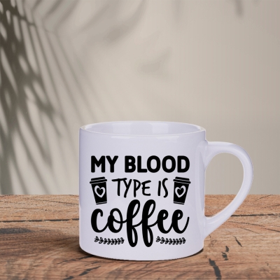 Λευκό Φλυτζάνι espresso lungo  | My blood type is Coffee