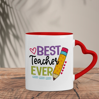 Δίχρωμη Κούπα Καρδιά | Best Teacher Ever