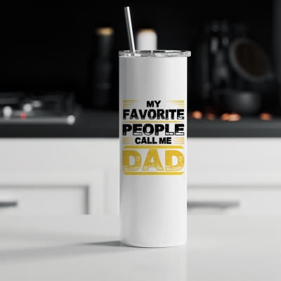 Ποτήρι θερμός μεταλλικό με καλαμάκι | My favorite people call me Dad