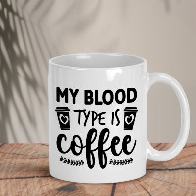 Λευκή Κούπα | My blood type is Coffee