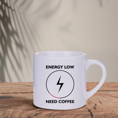 Λευκό Φλυτζάνι espresso lungo  | Energy low - Need Coffee