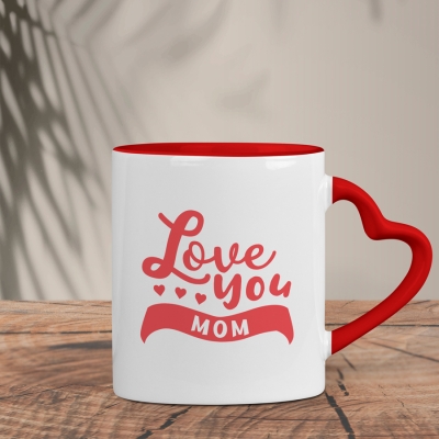 Δίχρωμη Κούπα Καρδιά | Love you mom