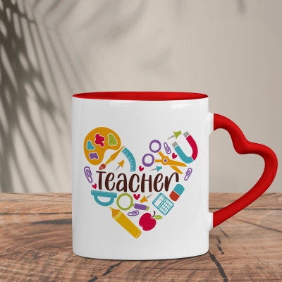 Δίχρωμη Κούπα Καρδιά | Teacher
