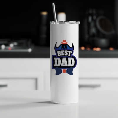 Ποτήρι θερμός μεταλλικό με καλαμάκι | Best Dad