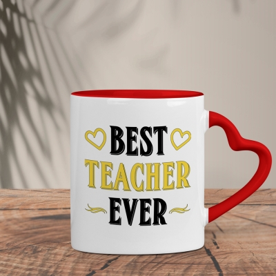 Δίχρωμη Κούπα Καρδιά | Best Teacher Ever 2