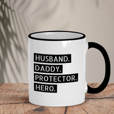 Δίχρωμη Κούπα | Husband Daddy Protector Hero