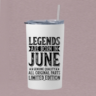 Ποτήρι θερμός μεταλλικό με καλαμάκι 15OZ/ 443ML | Legends are born in June