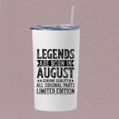 Ποτήρι θερμός μεταλλικό με καλαμάκι 15OZ/ 443ML | Legends are born in August