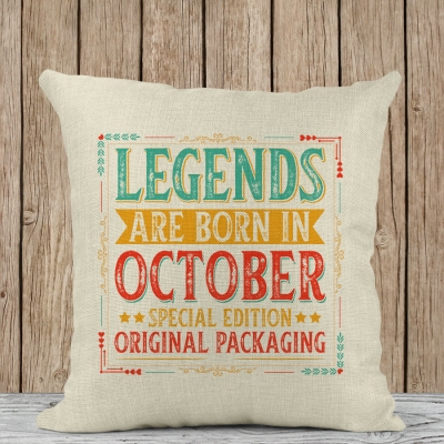 Διακοσμητικό Μαξιλάρι | Legends are born in  October
