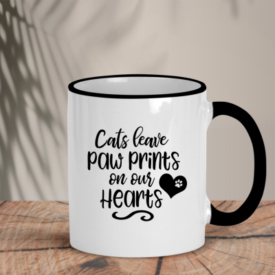 Δίχρωμη Κούπα | Cats leave paw prints on our hearts
