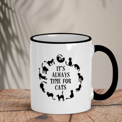 Δίχρωμη Κούπα | It's always time for cats