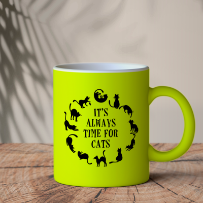Φωσφοριζέ Κούπα Κίτρινη | It's always time for cats