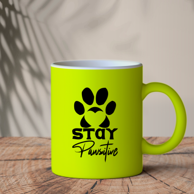 Φωσφοριζέ Κούπα Κίτρινη | Stay Pawsitive