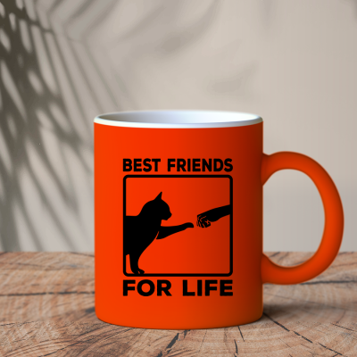 Φωσφοριζέ Κούπα Πορτοκαλί | Best friends for life