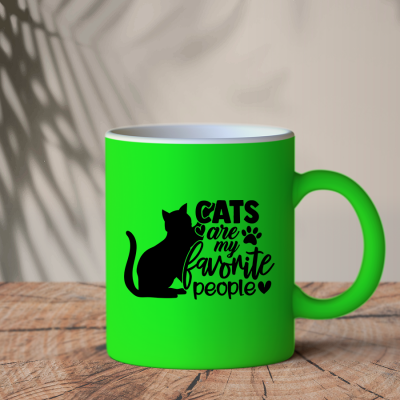 Φωσφοριζέ Κούπα Πράσινη | Cats are my favorite people