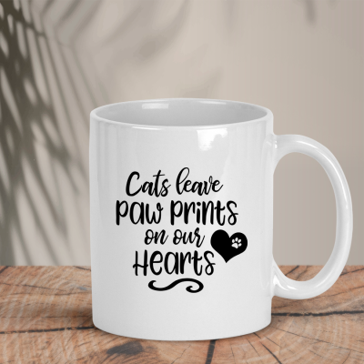 Λευκή Κούπα | Cats leave paw prints on our hearts