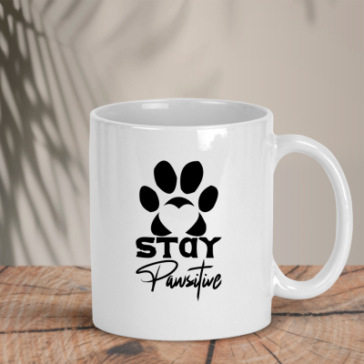 Λευκή Κούπα | Stay Pawsitive