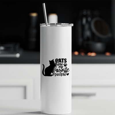 Ποτήρι θερμός μεταλλικό με καλαμάκι | Cats are my favorite people