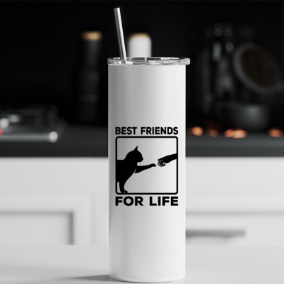 Ποτήρι θερμός μεταλλικό με καλαμάκι | Best friends for life