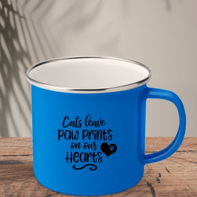 Εμαγιέ Κούπα | Cats leave paw prints on our hearts