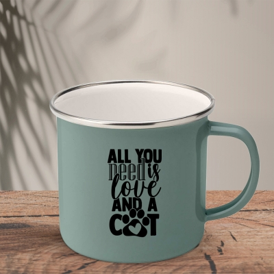 Εμαγιέ Κούπα | All you need is love and a cat