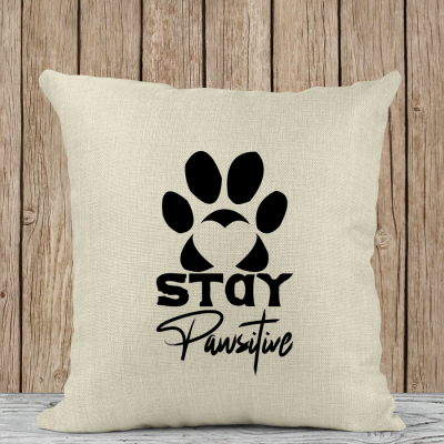 Μαξιλάρι Λινό | Stay Pawsitive