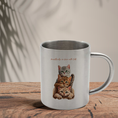 Mεταλλική Κούπα | Pawsitively in love with cats