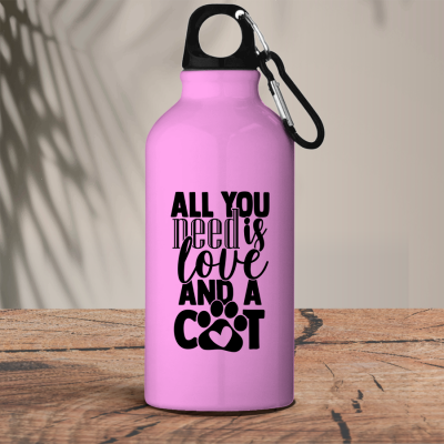 Μεταλλικό μπουκάλι θερμό 600 ml | All you need is love and a cat