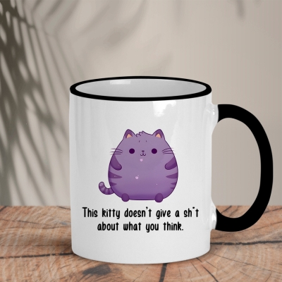 Δίχρωμη Κούπα | This kitty doesn't give a sh't