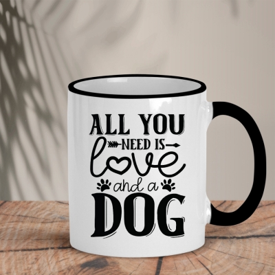 Δίχρωμη Κούπα | All you need is love and a dog