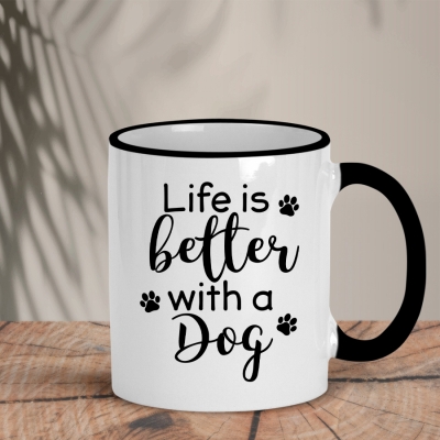 Δίχρωμη Κούπα | Life is better with a dog