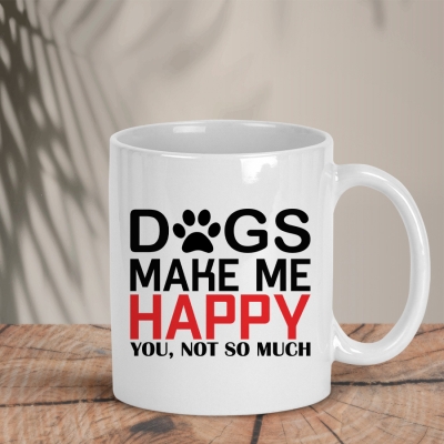 Λευκή Κούπα | Dogs make me happy